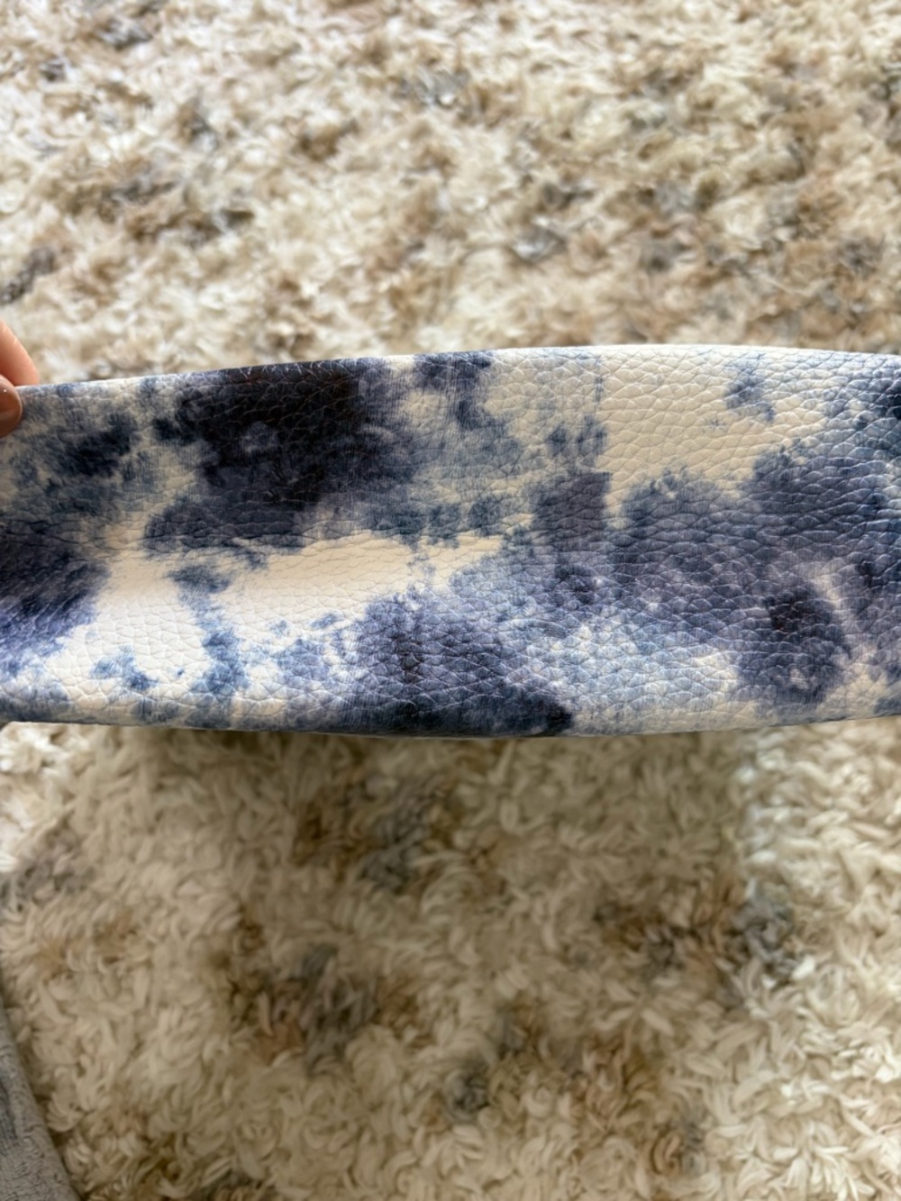 Tie-Dye Navy and White Soft Vinyl Cosmetic Pouch - Picture 3 of 8